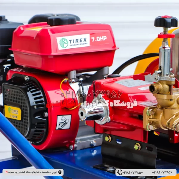 garden sprayer 7 سمپاش چهار چرخ 200 لیتری با شلنگ جمع کن و موتور تیرکس