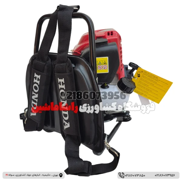 تصویری از علفتراش کولی پشتی هوندا حکدار با طراحی ارگونومیک، مناسب برای کارهای حرفهای و کشاورزی علفتراش کولی پشتی هوندا حکدار – قدرت و دوام در کنار راحتی